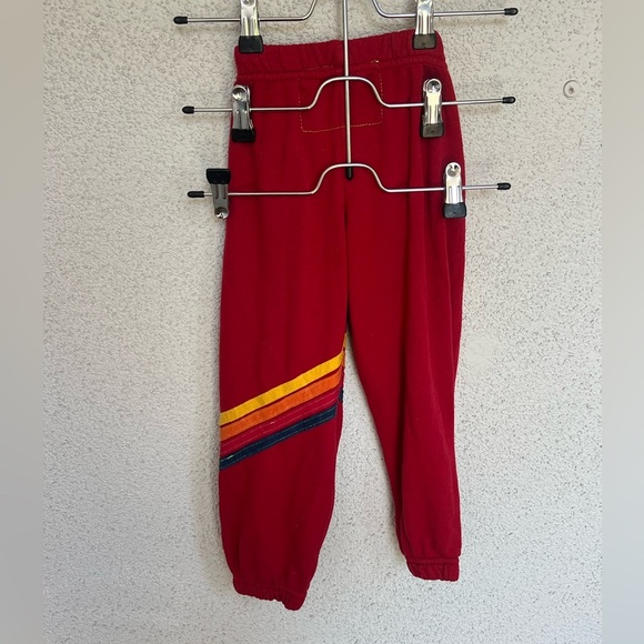 EUC Aviator Nation kids unisex red classic sweatpants w/ side stripes size 4 - Picture 2 of 5